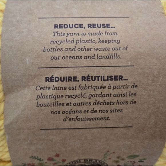 LION BRAND YARNS RE-SPUN QUICK N THICK YARN Sunshine Yellow - Picture 9 of 11